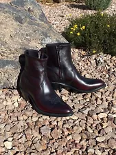 Abilene Mens Sage Western Black Cherry Dress Boots 8.5 Zipper Side - Xmas Sale!!