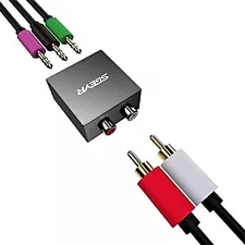 SGEYR 5.1 Audio Console Adapter Convert Stereo RCA to 3 x 1/8 (3.5mm) Jack Bi...