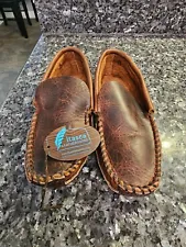 Itasca Moccasins Hand Crafter Dark Brown Buffalo US 8