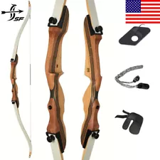 SF 62" Takedown Recurve Bow Wooden for Right Hand Adult Target Hunting 20-40lbs