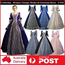 Women Vintage Medieval Victorian Dress Renaissance Ball Gowns Dresses Costume