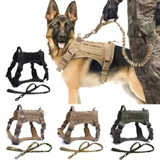 Tactical Dog Vest US Working Dog Military Harness with Handle No-pull Large