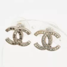 Chanel Coco Mark A15V Piercing jewelry (for both ears) GP×inestone Silver