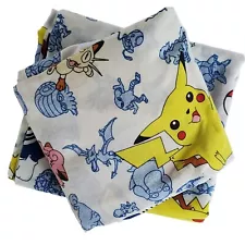 1990s Pokemon Nintendo FULL SHEET SET Fitted & Flat Bedding Linen 54" X 76"