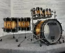 Sonor SQ2 Beech 5pc Drum Set Black Burst over African Marble Fade Gloss-DCP