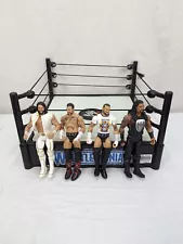 WWE Wrestlemania Ring Spring Loaded Mat With 8 Figures Read Description AS IS