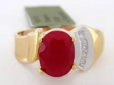 GENUINE 1.52 Cts RUBY & DIAMOND RING 10K GOLD - Free Certificate Appraisal