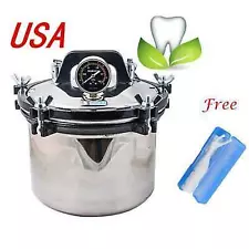 USA 8L Portable Steam Autoclave Sterilizer Dental Stainless Steel Heating System