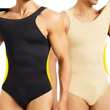 Mens Full Body Shaper Tummy Control Bodysuit Underwear High Compression Trainer