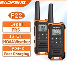 2pcs Baofeng F22 FRS NOAA Two Way Radio Flashlight IP54 Waterproof Walkie Talkie