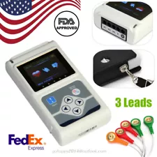 CONTEC Portable Dynamic Holter ECG 3 Channel 12 lead EKG Analyzer System, FDA CE