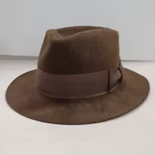 Vintage Brown INDIANA JONES Licensed Wool Pinch FEDORA HAT SIZE L23 Inch Clipper