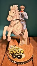 VINTAGE - THE LONE RANGER BOBBER BY VANDOR SILVER 7" HIGH - ORIGINAL BOX