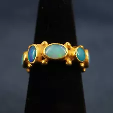 Unique Gurhan Oval Opal and 24k Yellow Gold Ring - Free Shipping USA