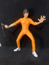 9" Game of Death Bruce Lee figure with nunchakus track suit