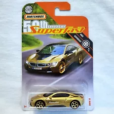 Matchbox 50th Anniversary Superfast BMW i8 #6 Gold 1:64 Scale For Sale