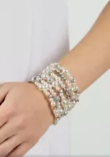 PAPARAZZI 2019 "LUSTROUS LEGACY" WHITE ZI COLLECTION BRACELET