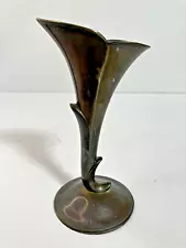 Vintage Silver Plated Bud Vase 5" Tall Art Deco Style Flower Shaped