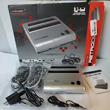 Retro-Bit Retro Duo Twin Video Game System Silver/Black. Open but gamer checked.