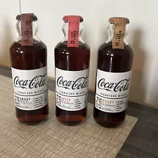 3 Coca Cola Signature Mixers 200ml .. Batch No. 01 Smokey, 02 Spicy, 04 Woody