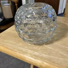 Vintage HOMCO | Cubist Round Clear Cube Cut Fairy Lamp | Candleholder