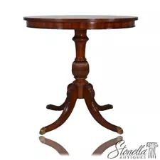 L40818: Duncan Phyfe Style Pedestal Base Round Mahogany Occasional Table ~ NEW