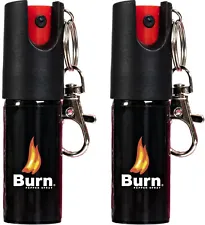 2 PACK BURN Pepper Spray Keychain 1/2oz Self Defense Security Protection