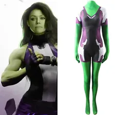 New Green She-Hulk Costume Elastic Zentai Jumpsuit Halloween Superhero Cosplay