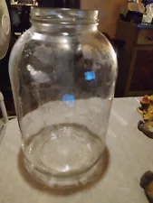 Vintage Gallon Jar Clear Glass 10" Tall 3" Opening Without Lid