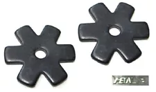 Flat Wide 6 Point Spur Rowels 1-1/4" Black Sold in Pairs New