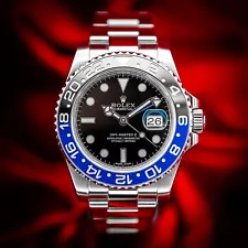 Rolex GMT Master II Batman Black & Blue Bezel 116710BLNR w/ Box & Card