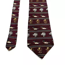 Orvis 56” Men’s Tie 100% Silk Made In USA Lab and Mallard Duck Theme