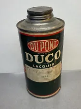 VINTAGE DUPONT DUCO Car Automotive LACQUER Can Empty Metal Cone Top