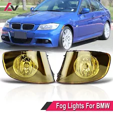 For 2007-2011 BMW 328i 335i Convertible Coupe Fog Lights Yellow Pair Front Lamps (For: 2007 BMW 328i)