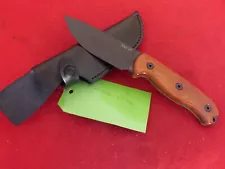 Ontario TAK 2 1075HC Steel Full Blade Honey Wood Handle Fixed Knife - 8664TC