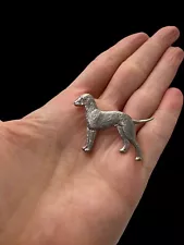 Rare Vintage Bedlington Terrier dog brooch By Kenart