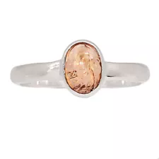 Natural Imperial Topaz - Brazil 925 Sterling Silver Ring Jewelry s.6.5 CR51205