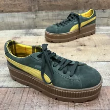 Puma Fenty By Rihanna Creepers Mens Green Suede Platform Sneakers Size 12 (46)