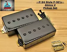 P-94 Style Humbucker sized P-90 Pickups ( Alnico 5 ) Black Covered