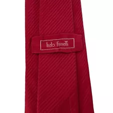 Italo Ferretti Men's Tie Red Striped Satin Silk pois n. C002 Italy 3.25" x 63.5"