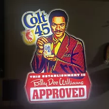 Billy Dee Williams Colt 45 Lighted Beer Bar Sign Lando Calrissian Extremely Rare