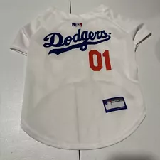 Pets First MLB Los Angeles Dodgers Baseball Dog Jersey White Size Small