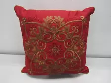 Hotel Collection Classic Ornate Scroll Decorative Pillow Red 18" x 18"