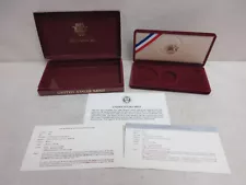 EMPTY BOX & COA for 1983-1984 Olympics Silver & Gold Proof 3-Coin Set