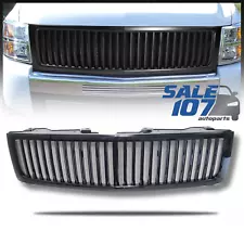 For 2007-2013 Chevy Silverado 1500 Vertical Style Front Bumper Grille Black (For: 2010 Chevrolet Silverado 1500)