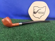 Edward's 7.5" Shire Hobbit Semi-bent Restored Briar Estate Pipe, Repaired