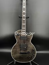 darkgray Quilted maple top LP electric guitar HH pickups black part fast ship