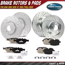 Front & Rear Drilled Brake Rotor & Ceramic Brake Pad for BMW 550i 550i xDrive (For: More than one vehicle)