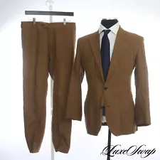 #1 MENSWEAR Anonymous 100% Linen Tobacco Brown Faded Washed 2B 2V FF Summer Suit