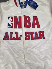 Vintage Rare Starter Black Label NBA EAST ALL STAR Jacket 2003 White Satin XL